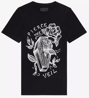 Pierce The Veil T Shirt Coffin Roses Women XL Fearless Records